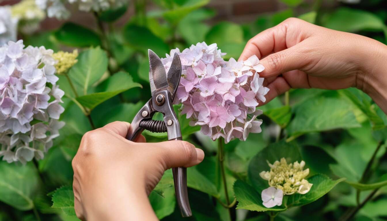 Comment couper les fleurs fanées des hortensias ?