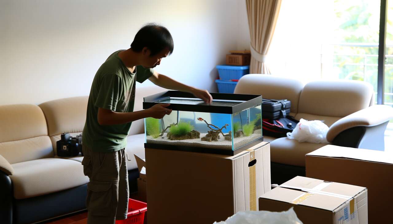 Réinstaller l'aquarium à destination