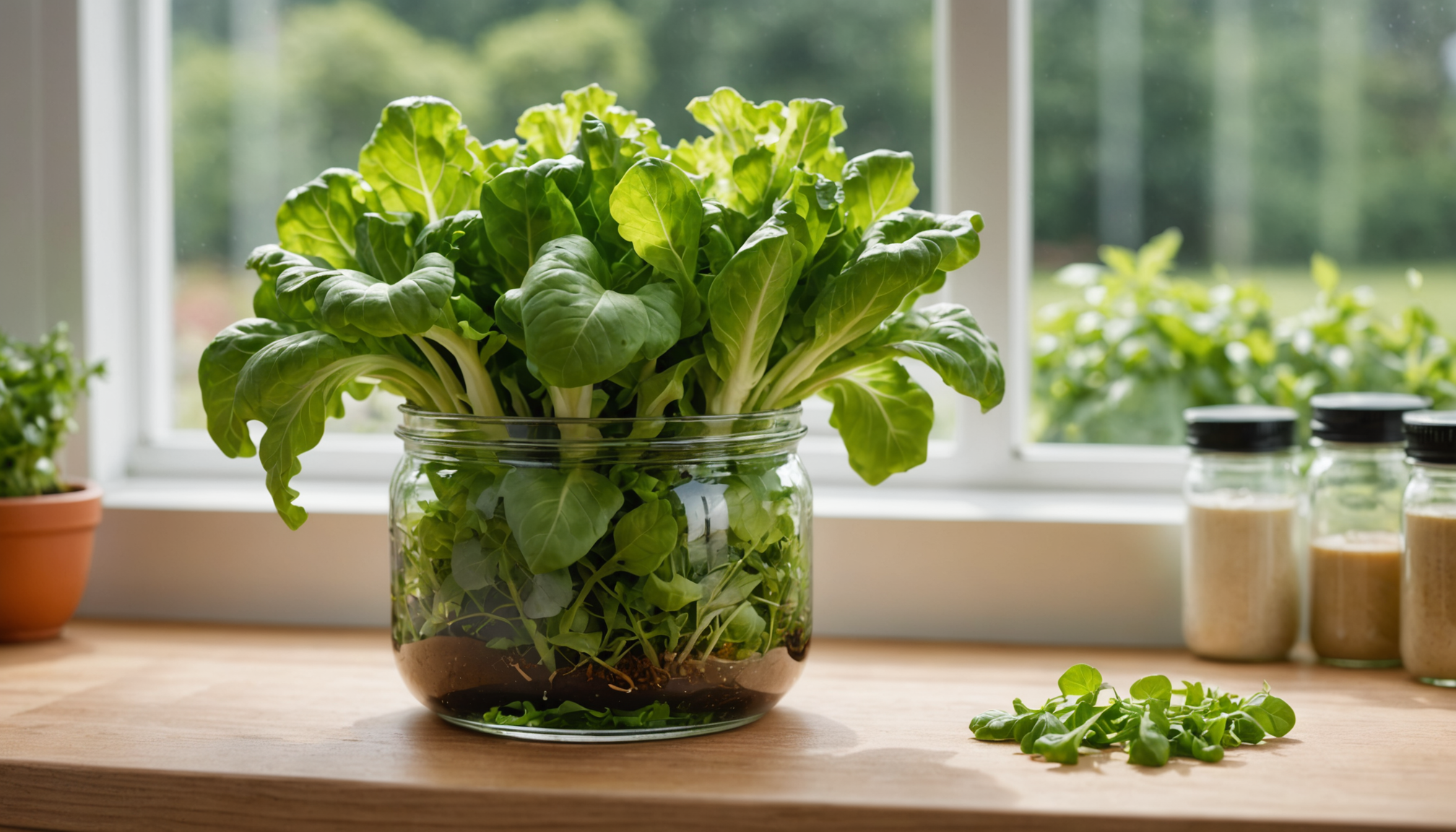 apprenez à cultiver facilement salades et herbes fraîches chez vous avec une méthode simple utilisant un bocal d'eau. parfaite pour les jardiniers débutants et les amateurs de saveurs naturelles.