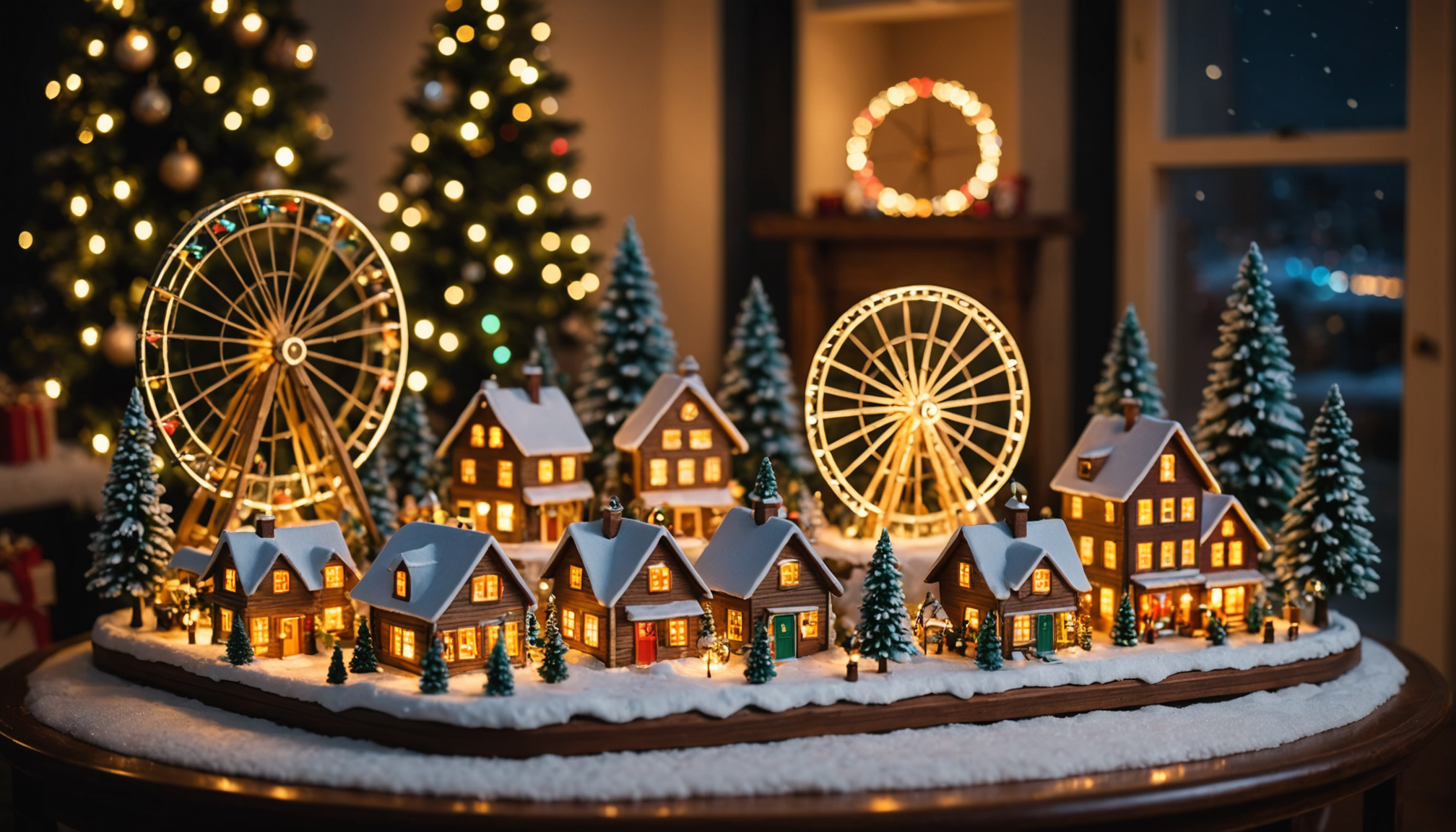 découvrez le village lumineux avec grande roue, une décoration féerique à seulement 19,99 € chez maxi bazar. illuminez votre intérieur avec charme et originalité !