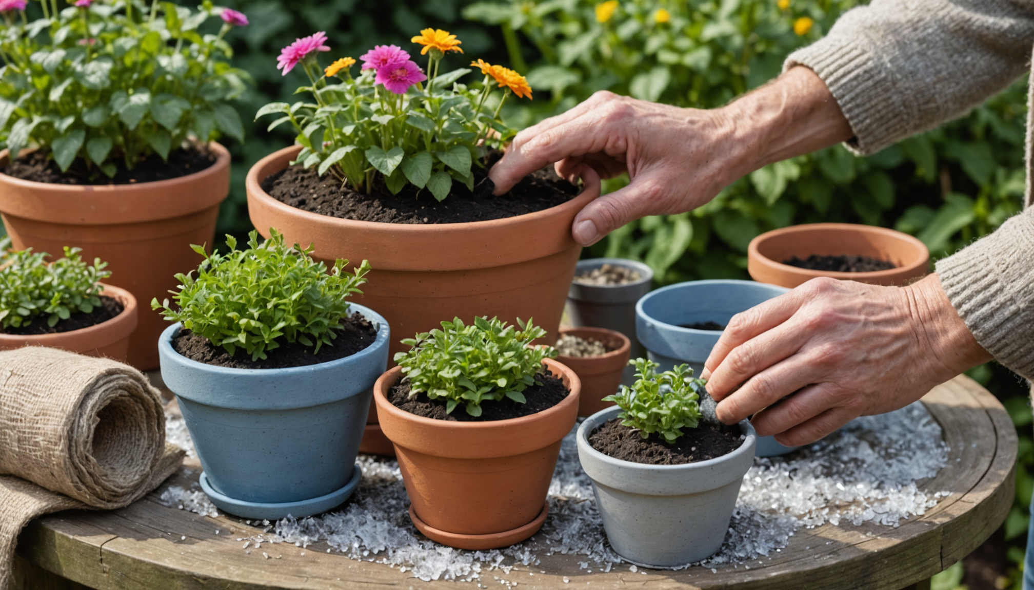 dites adieu au gel dans vos pots grâce à une astuce gratuite et ingénieuse, chérie par les jardiniers passionnés pour protéger vos plantes en hiver.