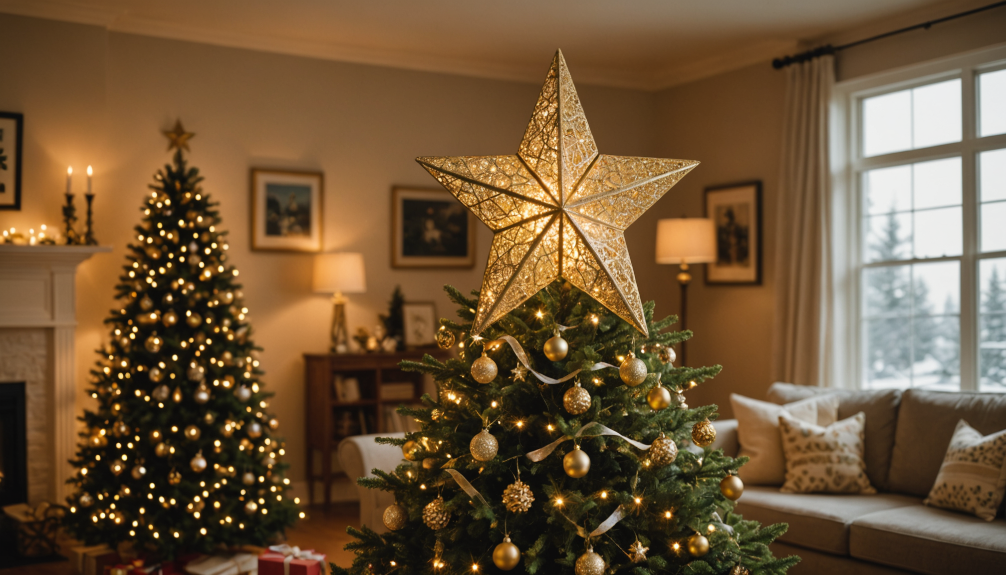 découvrez l'astuce maisons du monde pour sublimer votre sapin avec une étoile dorée magique à moins de 7 €. un décor féerique à petit prix !
