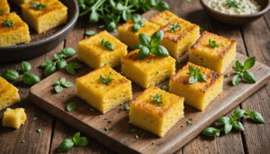 découvrez une recette économique et savoureuse de carrés de polenta croustillants et dorés au four, une alternative gourmande aux chips pour régaler toute la famille.