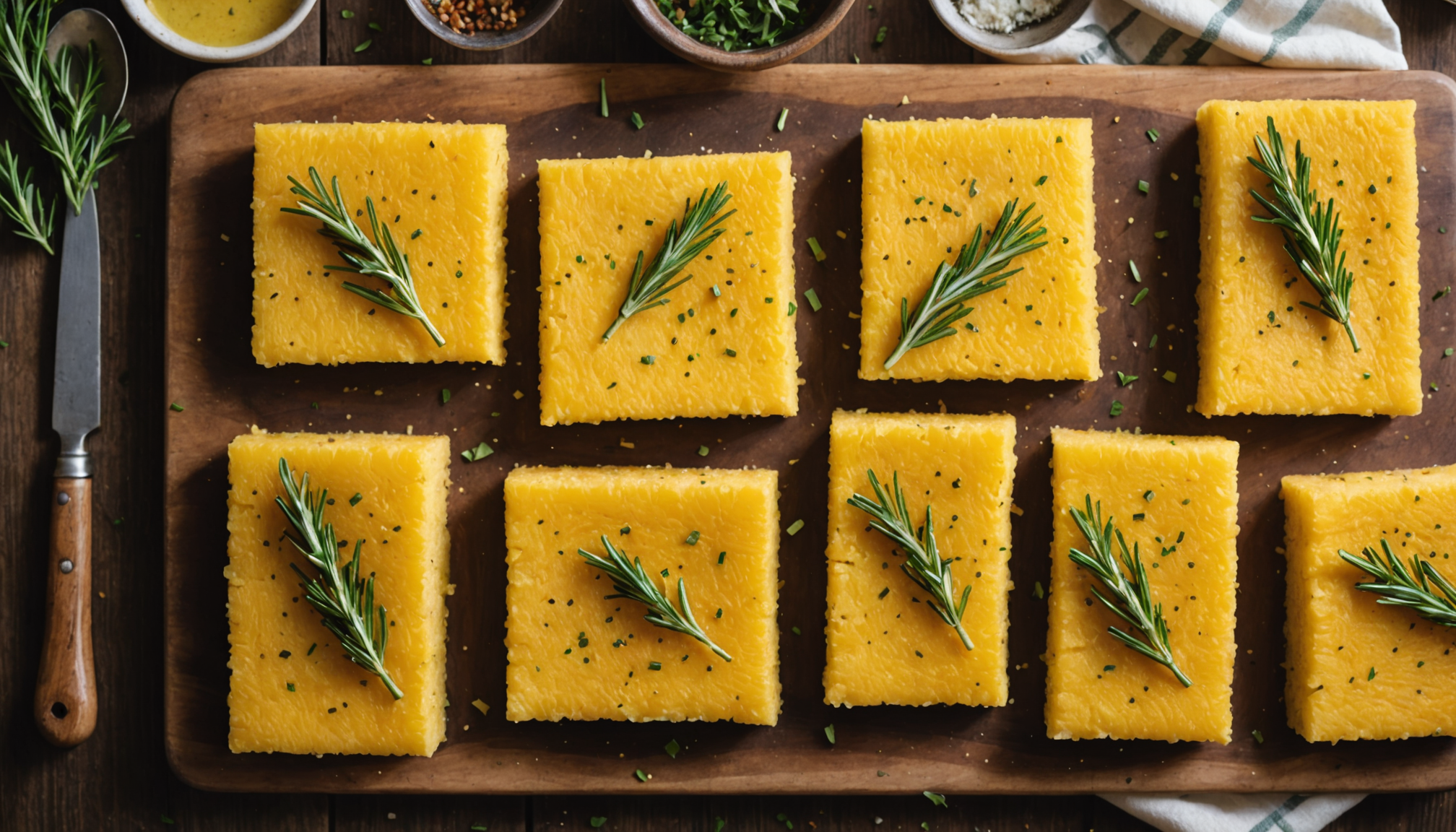 découvrez une recette économique et gourmande de carrés de polenta croustillants et dorés au four, une alternative savoureuse aux chips pour vos apéritifs.