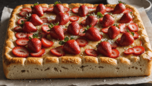 savourez une focaccia à la fraise ultra moelleuse, un dessert aérien et gourmand. découvrez la recette simple et rapide à réaliser pour régaler tous vos proches.