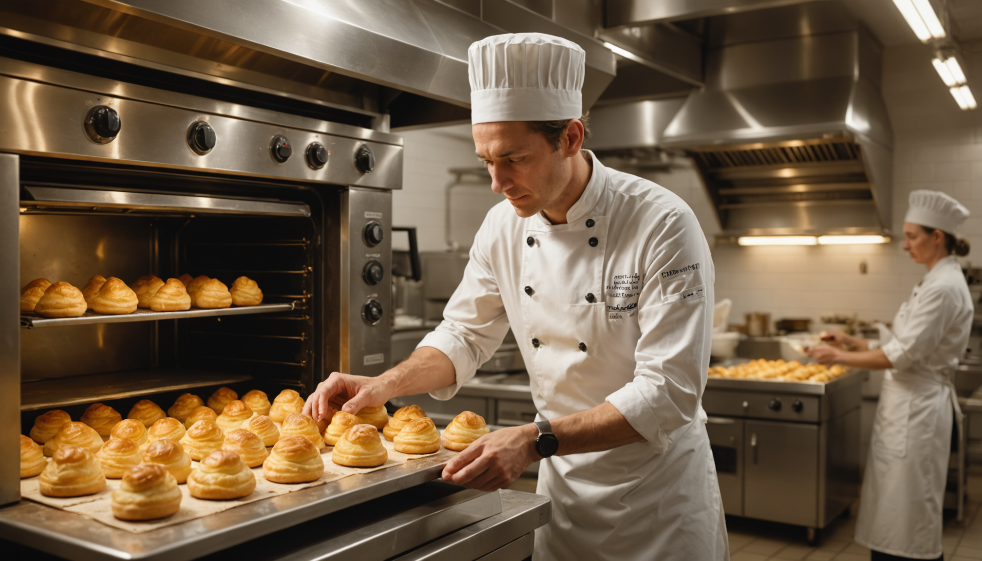 découvrez le geste précieux d’un pâtissier au four pour empêcher ses choux de s'effondrer et enfin leur faire garder tout leur volume. astuce essentielle pour réussir vos pâtisseries.