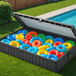 découvrez ce coffre astucieux à seulement 26,90 € pour organiser les accessoires de votre piscine et dire adieu aux bouées et frites éparpillées.