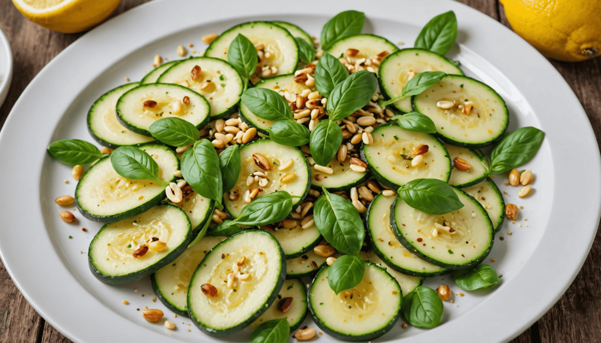 découvrez notre recette fraîche et savoureuse de carpaccio de courgette au citron et parmesan, une alternative originale à la salade verte pour vos entrées estivales.