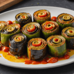 découvrez une nouvelle façon de savourer la ratatouille avec nos aubergines gratinées en rouleaux, une recette élégante et délicieuse pour un dîner chic et original.