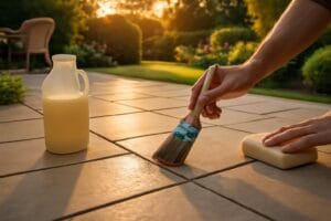 appliquez ce soin naturel sur vos dalles le soir pour retrouver une terrasse propre et impeccable dès le matin. facile à utiliser, efficace et respectueux de l'environnement.
